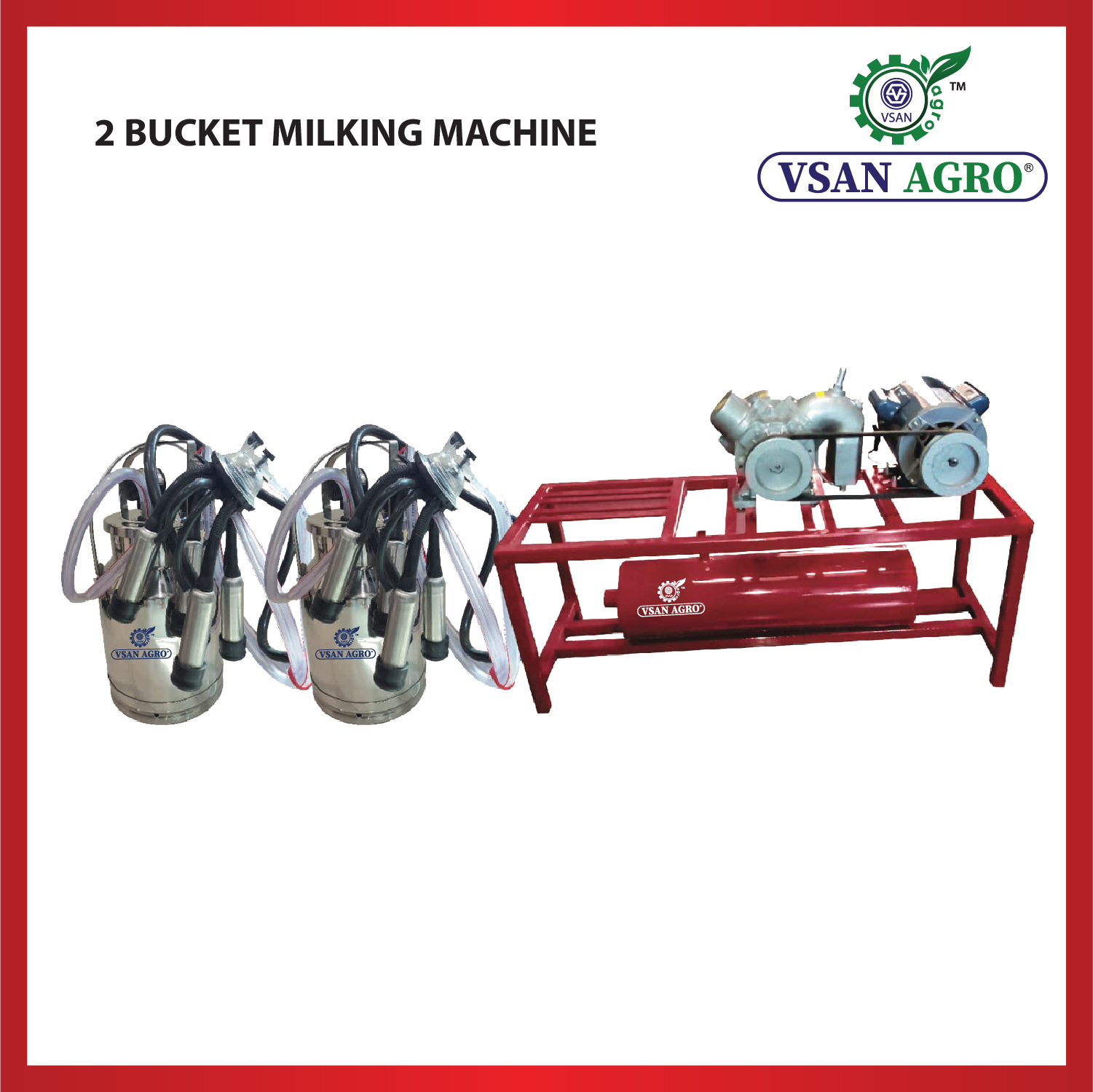 2 Bucket Milking Machine