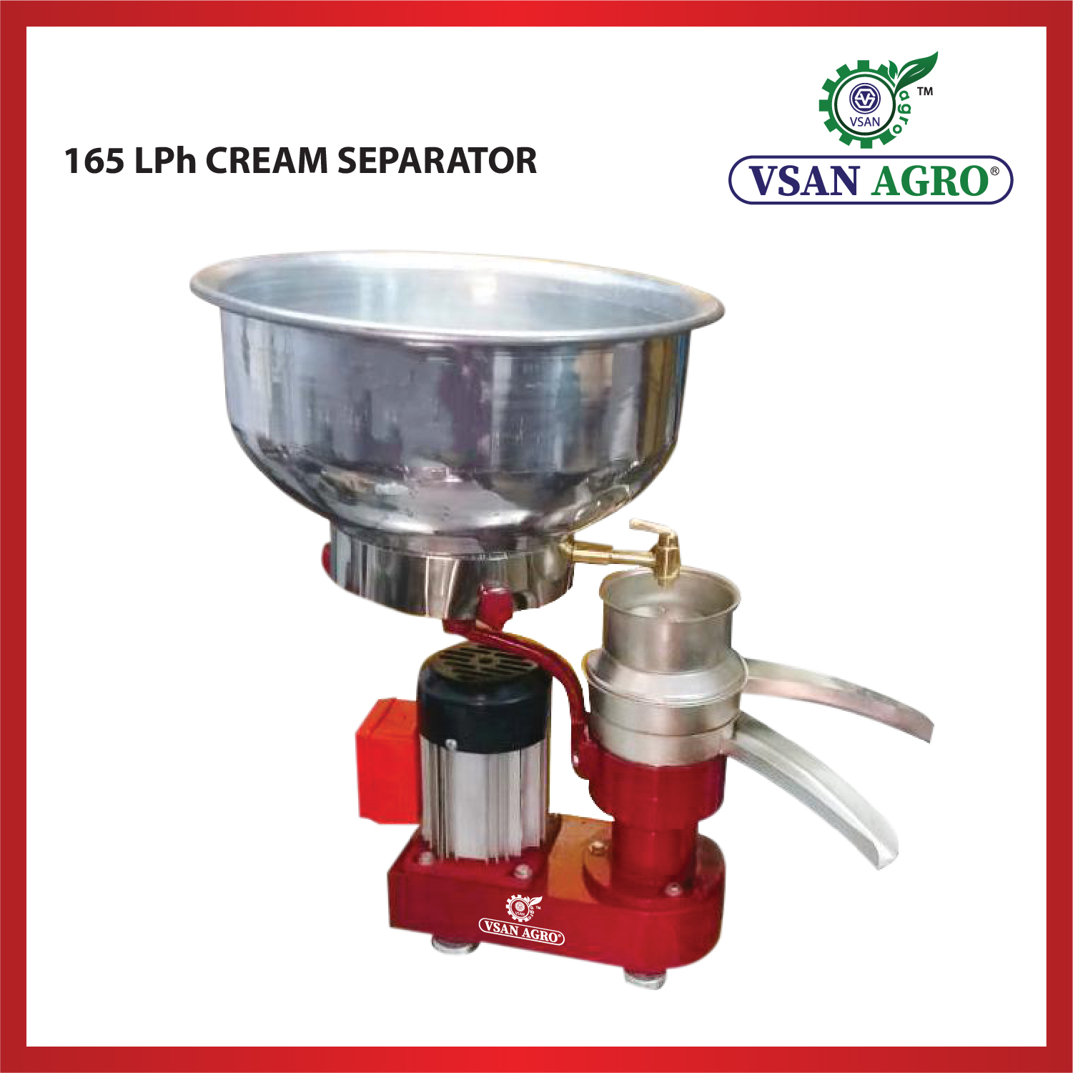 Vsan Agro 165 Lph Ss Cream Separator